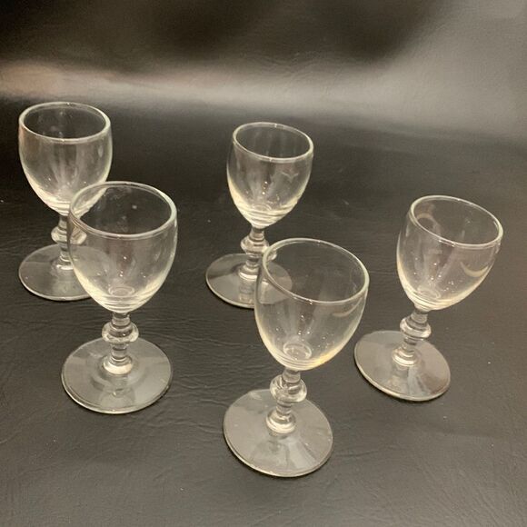 Brandy Cognac Sherry Cordial Glasses 2 Ounces Sold As Set Of 5 Bar Accessories - Picture 1 of 6
